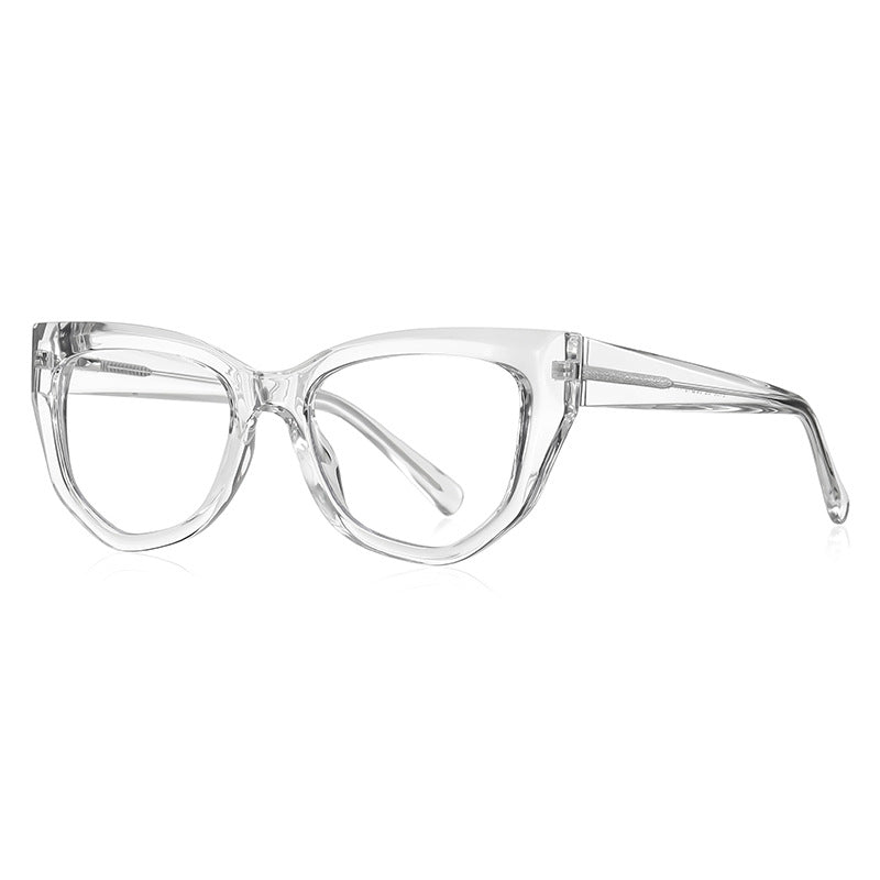 Prism Cat Eye Blue Light Blocking Glasses in Crystal Clear