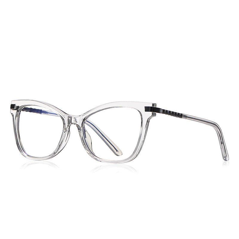 Twisted Rope Cat Eye Blue Light Blocking Glasses in Crystal Clear