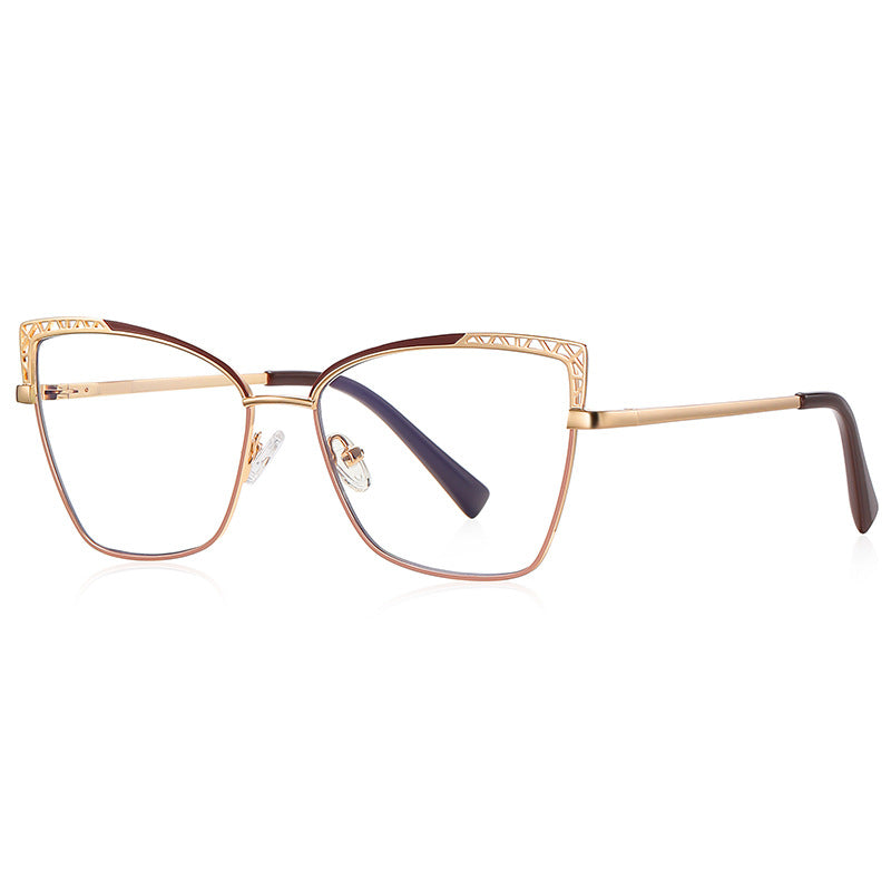 Filigree Wing Butterfly Blue Light Blocking Glasses in Gold with Tortoise Brown Brow