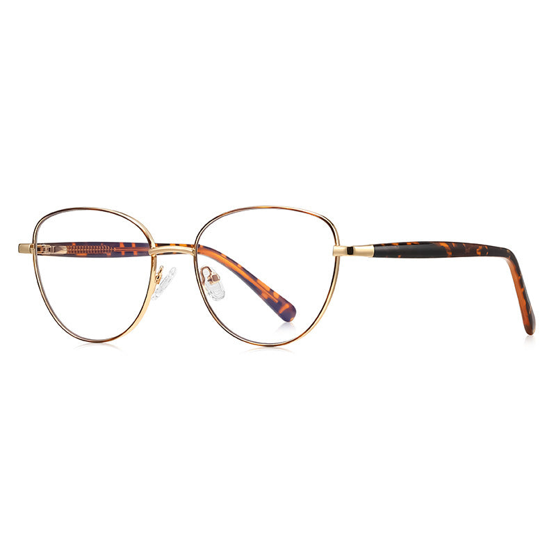 LENSVA Visible Spring Hinge Round Blue Light Glasses in Tortoise and Gold