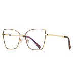 Gradient Rim Metal Butterfly Blue Light Blocking Glasses in Gold Metal with Tortoiseshell to Gold Gradient Rim
