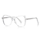 Gradient Pyramid Stud Butterfly Blue Light Blocking Glasses in Crystal Clear