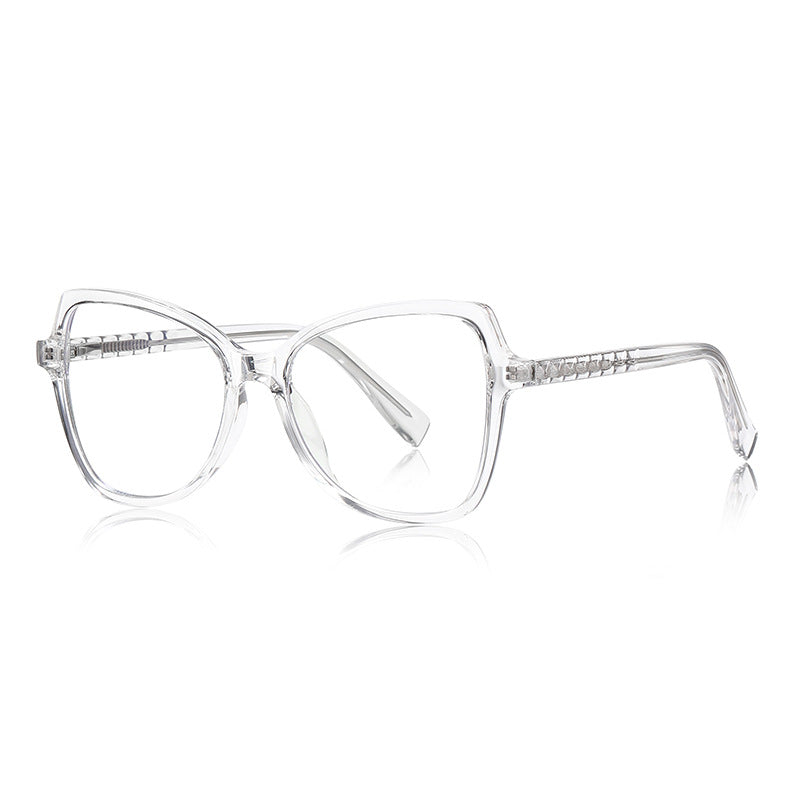 Gradient Pyramid Stud Butterfly Blue Light Blocking Glasses in Crystal Clear