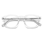 Diamond Rivet Round Blue Light Blocking Glasses in Crystal Clear