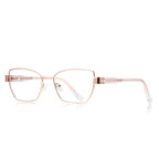 Pyramid Stud Butterfly Blue Light Blocking Glasses in Rose Gold & Clear