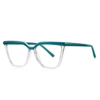 V-Bridge Butterfly Blue Light Blocking Glasses in Emerald Teal & Clear