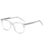 Classic Keyhole Square Blue Light Blocking Glasses in Crystal Clear