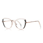 Windsor Rim Butterfly Blue Light Blocking Glasses in Rose Gold & Clear