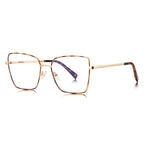LENSVA Enamel Rim Metal Square Spring Hinge Glasses in Tortoise & Gold