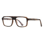 Crosshatch Temple Navigator Blue Light Blocking Glasses in Striped Tiger Woodgrain