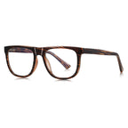 Herringbone Temple Square Blue Light Blocking Glasses in Translucent Ocean Blue
