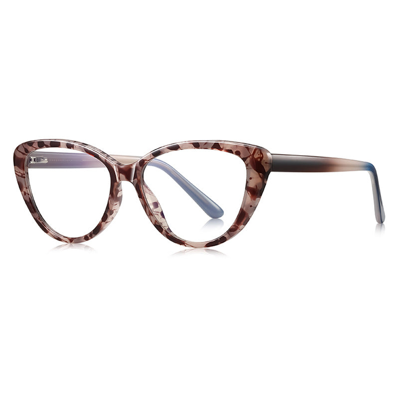 Feline Cat Eye Blue Light Blocking Glasses in Mocha Brown Tortoiseshell Swirl
