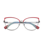 Bicolor Brow Butterfly Blue Light Blocking Glasses in Black & Crimson Red