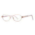Filigree Metal Oval Blue Light Blocking Glasses in Rose Gold &amp; Clear