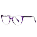 Cable Link Cat Eye Blue Light Blocking Glasses in Purple & Clear Gradient