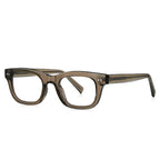 Vintage Keyhole Square Blue Light Blocking Glasses in Translucent Olive Brown