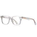 Crown Rivet Square Blue Light Blocking Glasses in Crystal Clear