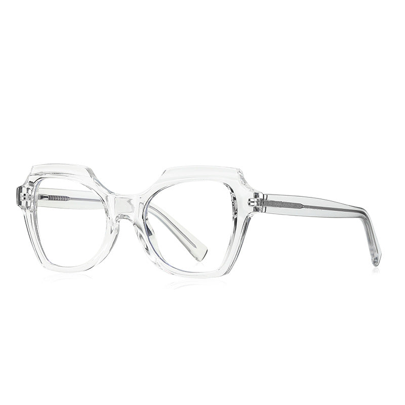 Stepped Brow Butterfly Blue Light Blocking Glasses in Crystal Clear