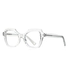 Stepped Brow Butterfly Blue Light Blocking Glasses in Crystal Clear