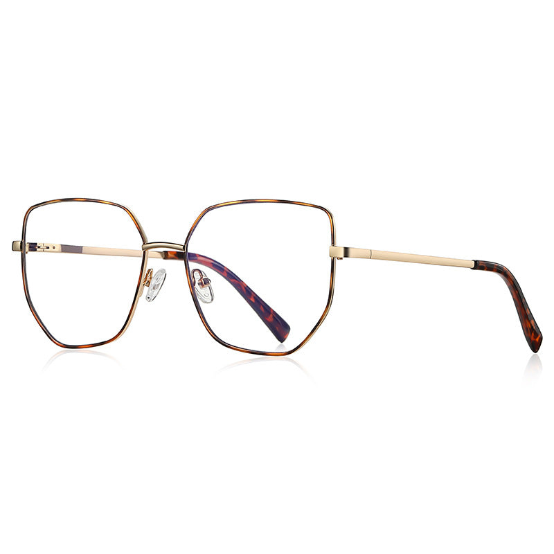 Slim Metal Butterfly Blue Light Blocking Glasses in Gold with Tortoiseshell Enamel Rim