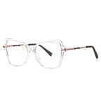 Double Bridge Butterfly Blue Light Blocking Glasses in Crystal Clear