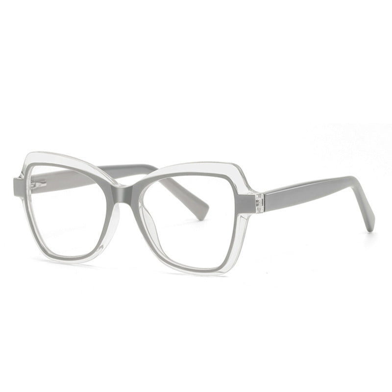 Layered Butterfly Blue Light Blocking Glasses in Crystal Clear & Grey