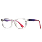 Gradient Square Blue Light Blocking Glasses in Crystal Clear & Blue Violet