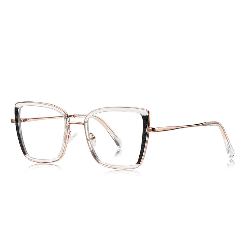 Diamond Accent Square Blue Light Blocking Glasses in Clear &amp; Black