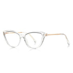 Baguette Crystal Cat Eye Blue Light Blocking Glasses in Crystal Clear