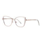 Cutout Wing Butterfly Blue Light Blocking Glasses in Crystal Clear & Rose Gold