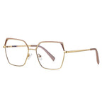 Colorblock Brow Butterfly Blue Light Blocking Glasses in Gold & Nude Brown