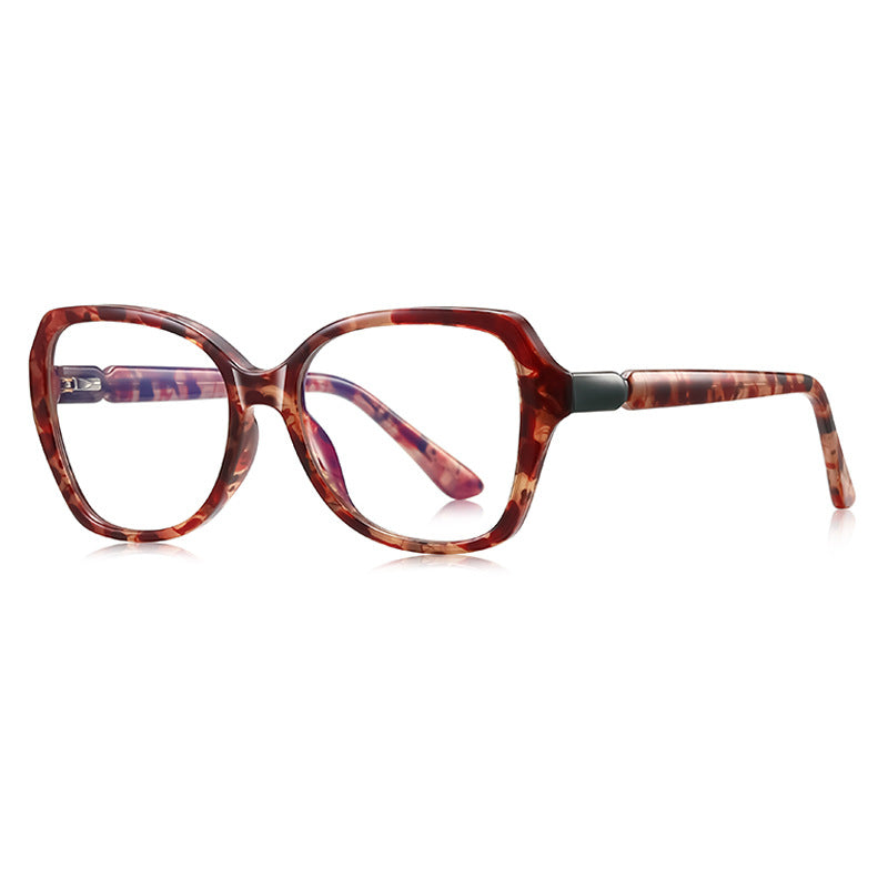 Barrel Hinge Butterfly Blue Light Blocking Glasses in Burgundy Tortoiseshell with Slate Barrel Hinge