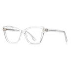 Pavé Hinge Cat Eye Blue Light Blocking Glasses in Crystal Clear