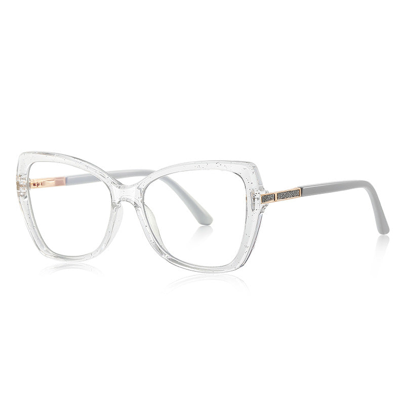 Glitter Bar Butterfly Blue Light Blocking Glasses in Sparkling Crystal Clear
