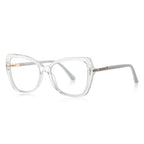 Glitter Bar Butterfly Blue Light Blocking Glasses in Sparkling Crystal Clear