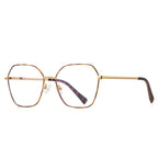 Enamel Rim Metal Butterfly Blue Light Blocking Glasses in Gold with Tortoiseshell Rim
