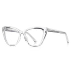 High-Point Cat Eye Blue Light Blocking Glasses in Crystal Clear