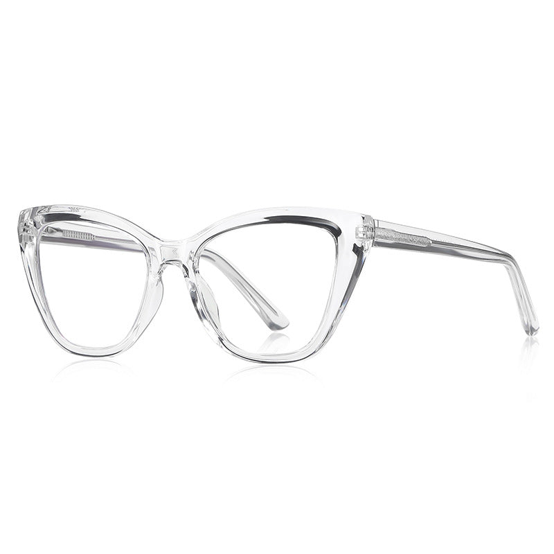 High-Point Cat Eye Blue Light Blocking Glasses in Crystal Clear