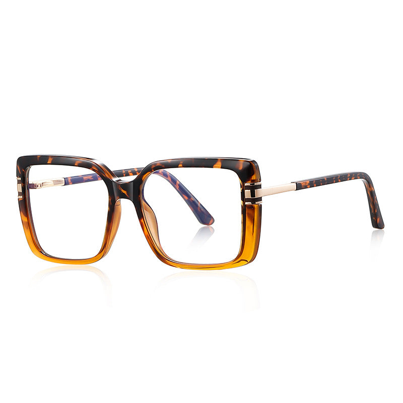 Two-Tone Square Blue Light Blocking Glasses in Tortoiseshell & Amber Gradient