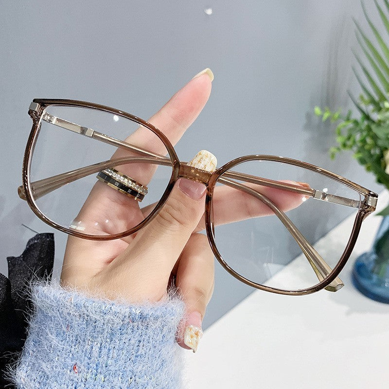 Oversized Rounded Square Blue Light Blocking Glasses in Translucent Caramel Brown