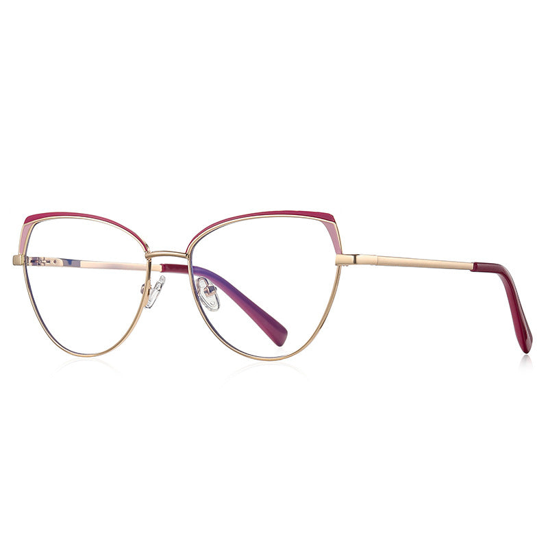 Wingtip Brow Butterfly Blue Light Blocking Glasses in Crimson Red & Burgundy