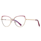 Wingtip Brow Butterfly Blue Light Blocking Glasses in Crimson Red & Burgundy