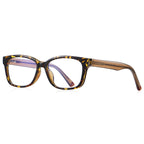 Contrast Temple Square Blue Light Blocking Glasses in Amber Tortoiseshell with Honey Temples