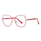 LENSVA Chevron Band Metal Butterfly Spring Hinge Glasses in Gold & Crimson Red