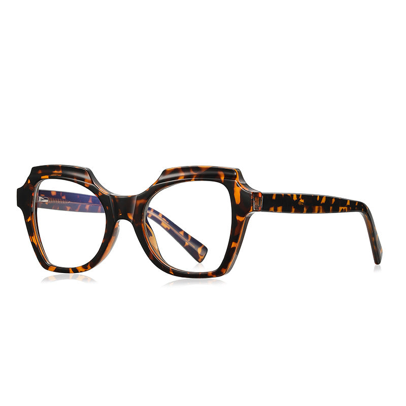Stepped Brow Butterfly Blue Light Blocking Glasses in Amber Leopard Tortoiseshell