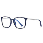 Color Band Square Blue Light Blocking Glasses in Navy & Sky Blue