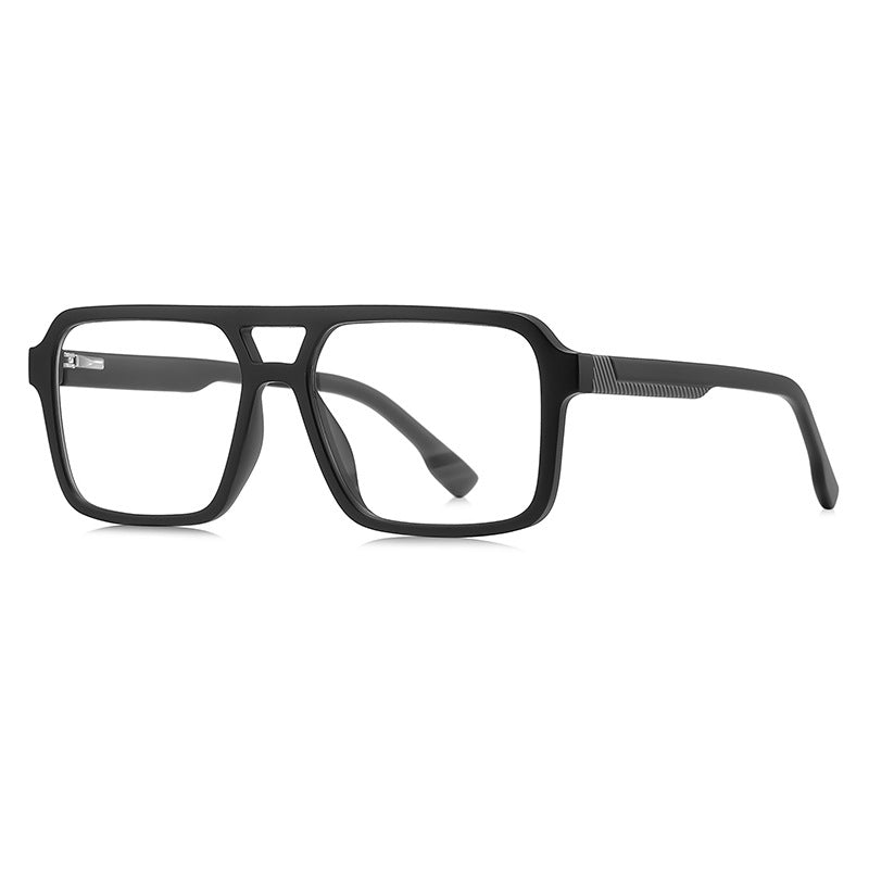 Double Bridge Navigator Blue Light Blocking Glasses in Matte Black