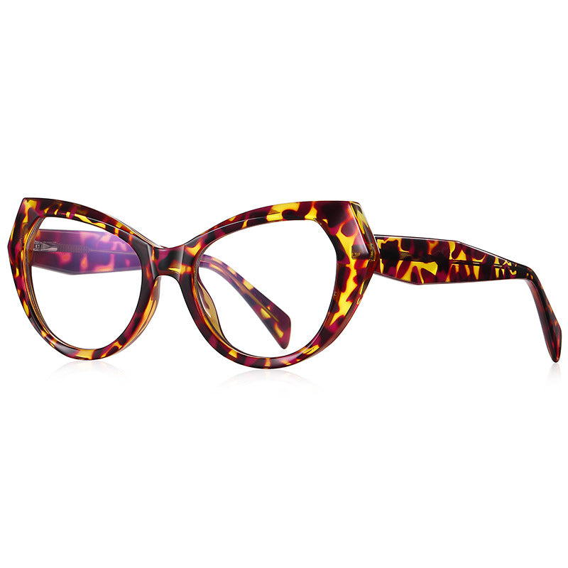 Faceted Wing Butterfly Blue Light Blocking Glasses in Amber Leopard Tortoiseshell