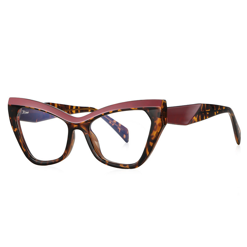 Two-Tone V-Brow Cat Eye Blue Light Blocking Glasses in Tortoiseshell & Mauve