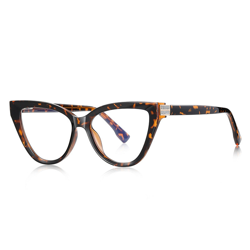 Pavé Bar Cat Eye Blue Light Blocking Glasses in Amber Tortoiseshell
